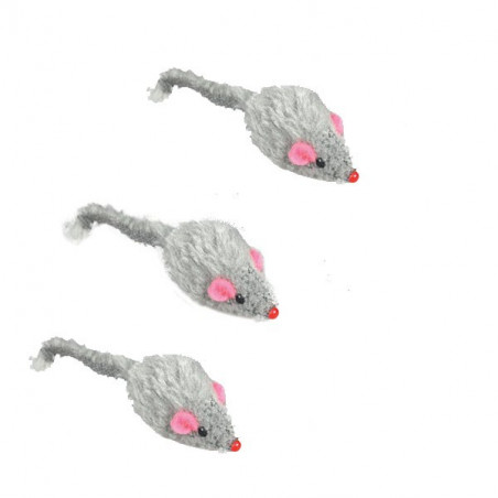 Set of 3 plush mice