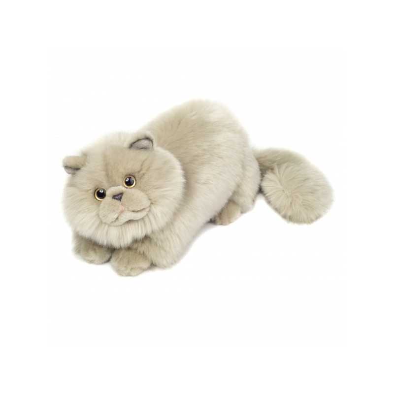 Teddy Hermann, peluche Chat persan couché 24 cm