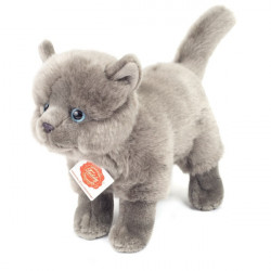 Peluche Chat Chartreux Gris 20 cm – Teddy Hermann | Doux & Réaliste