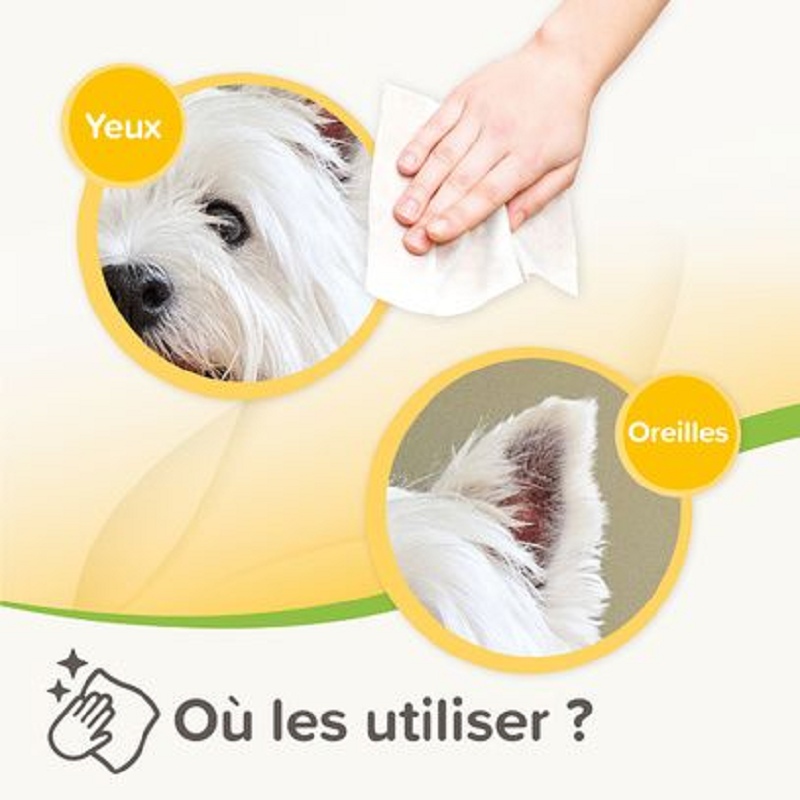 Beaphar, Lingettes végétales oreilles & yeux : 30 lingettes