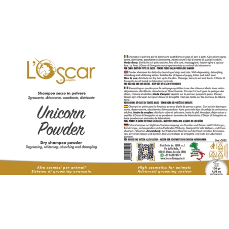 Oscar di Smagatto, Unicorn Powder - Shampoo in polvere, 130 gr.