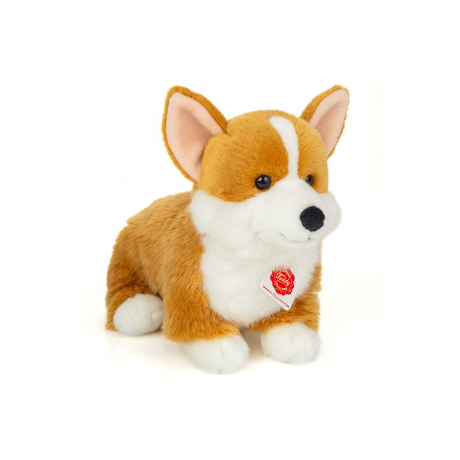 Peluche a forma di cane Corgi Hermann Teddy, 30 cm | Giocattolo morbido ecologico