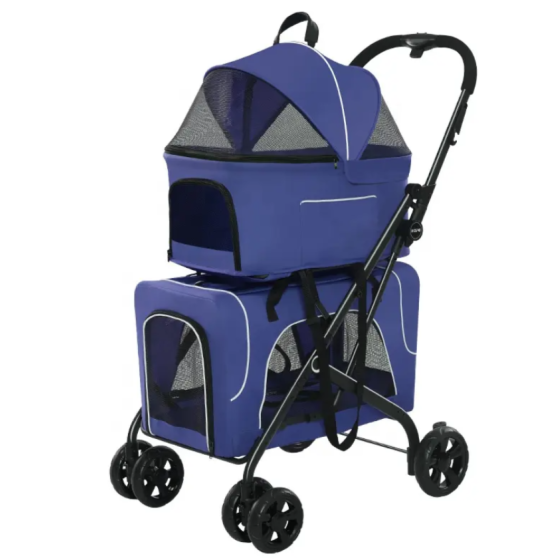 Poussette Double Amovible bleue