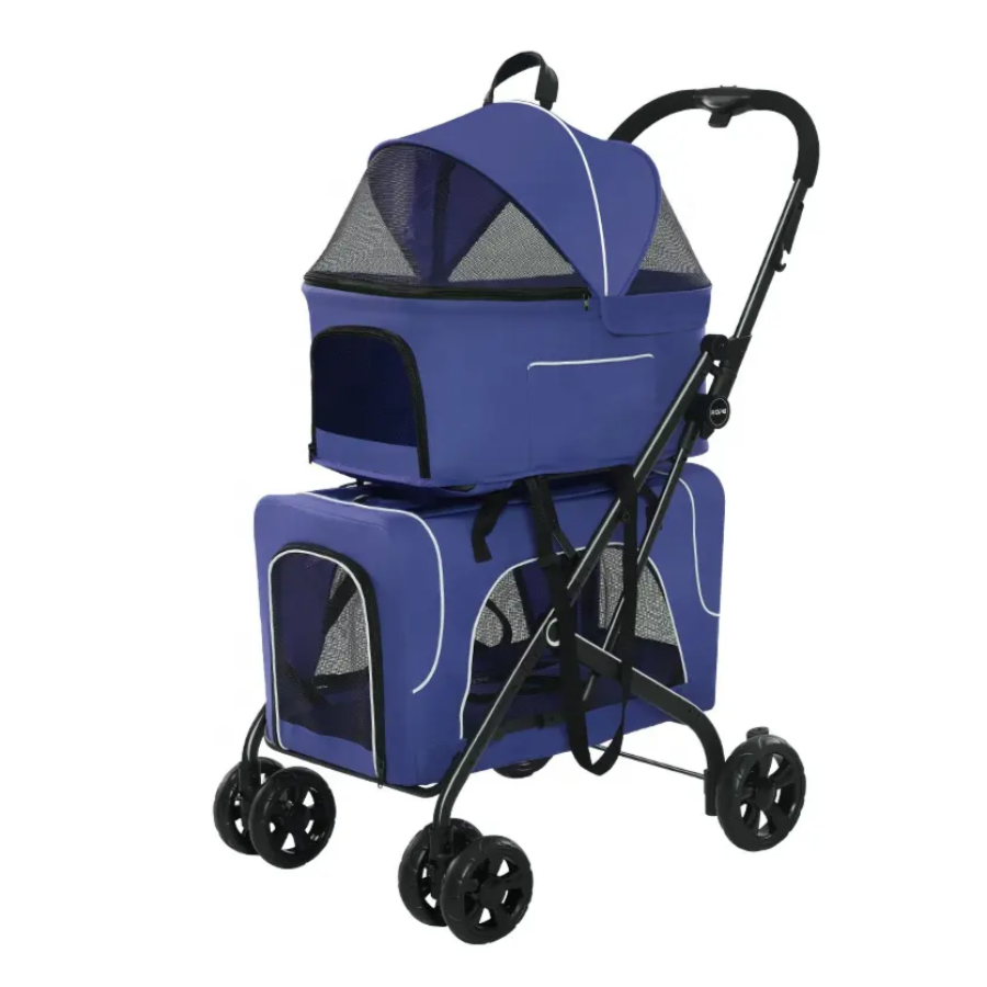 Poussette Double Amovible bleue