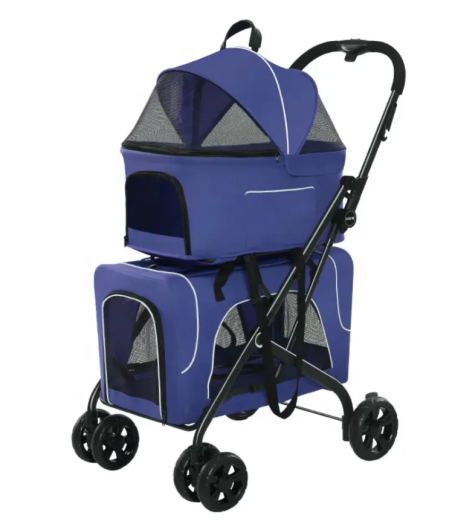 Poussette Double Amovible bleue
