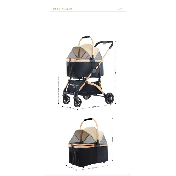 Poussette 2 en 1 détachable aérée