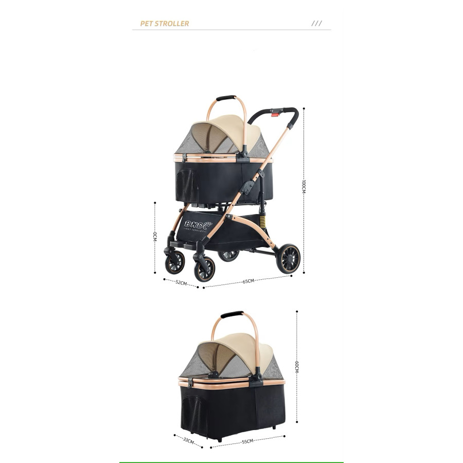 Poussette 2 en 1 détachable aérée
