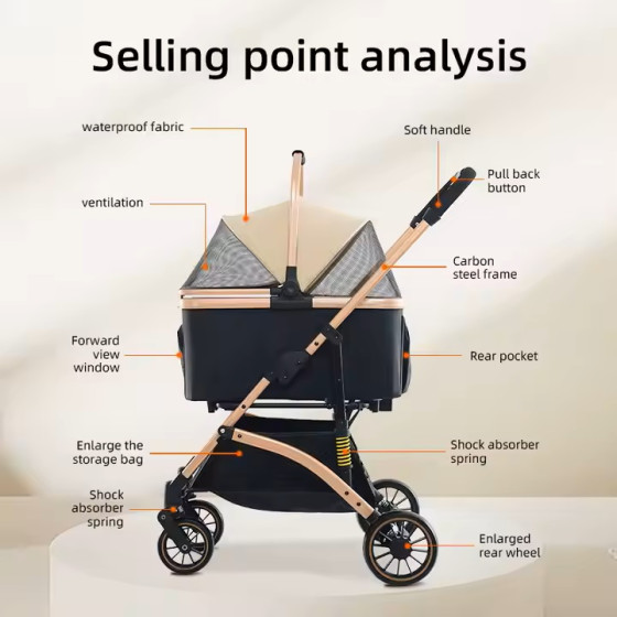 2-in-1 abnehmbarer, belüfteter Kinderwagen