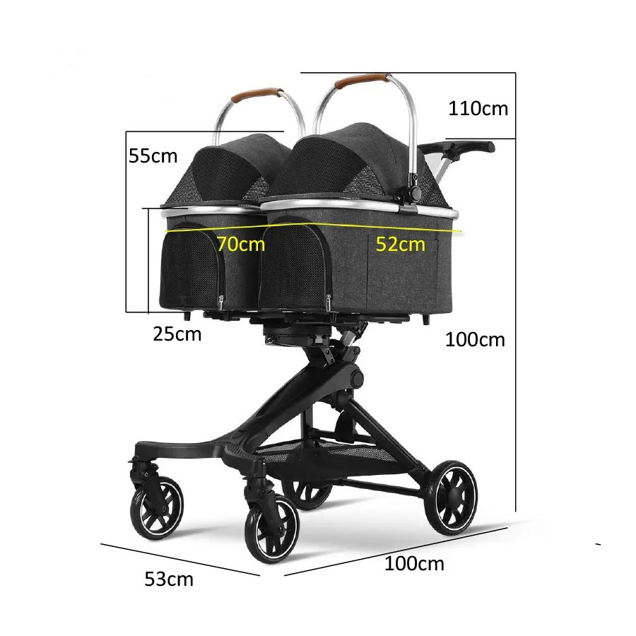 Cochecito convertible doble e individual Futura