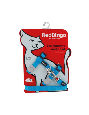 Ensemble harnais et laisse Red Dingo Chats Basic turquoise