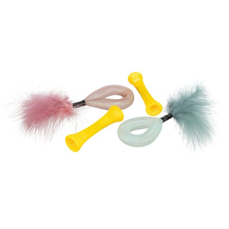 Juego de 4 tubos de juguete para gatos Trixie con sonajero.