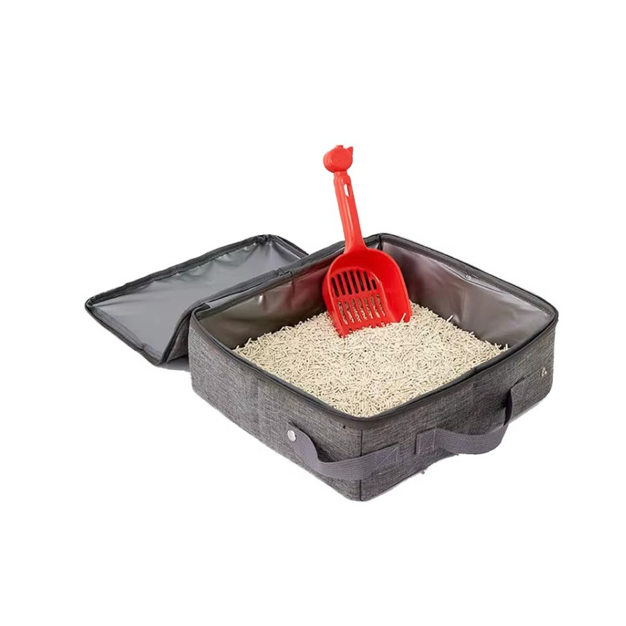 Foldable litter box with closure