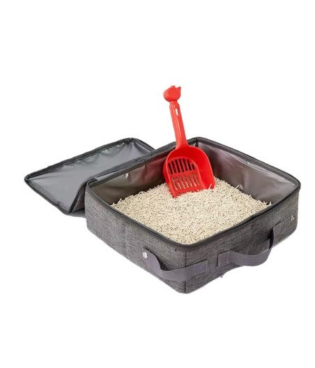 Foldable litter box with closure