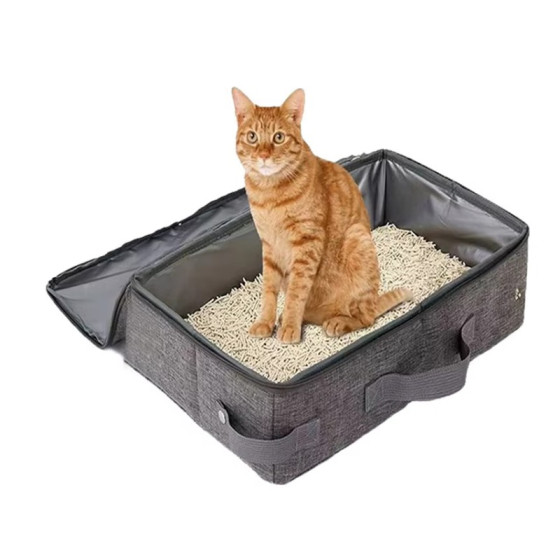 Foldable litter box with closure