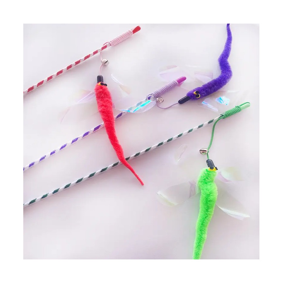 Insect fishing rod for cats