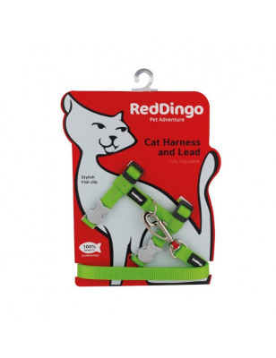 Ensemble harnais et laisse Red Dingo Chats Basic vert