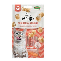 BUBIMEX, Soft Wraps chat poulet saumon -3 pièces