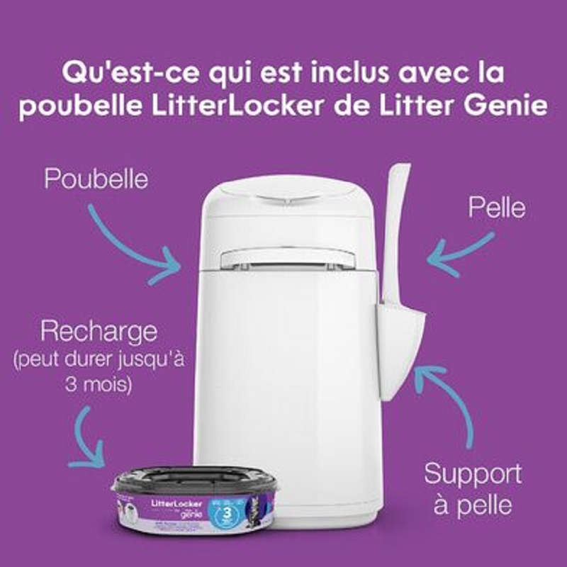 Divers, Poubelle à litière Litterlocker (avec une recharge octogonale)