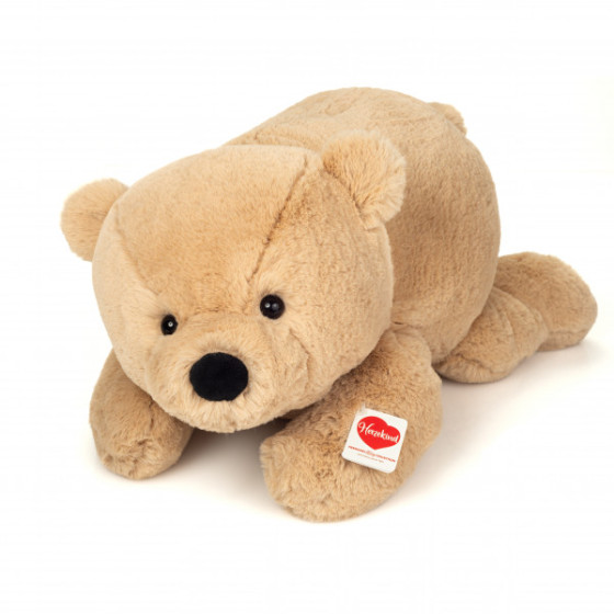 Oso de peluche Hermann, oso marrón tumbado, 55 cm
