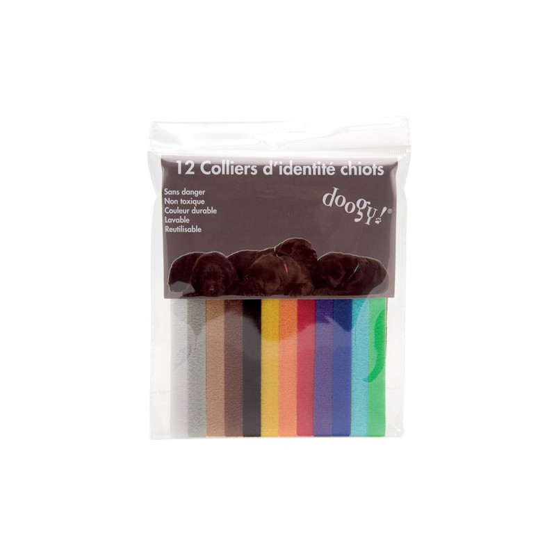Lot de 12 colliers d'identification colorés Lot de 12 colliers d'identification colorés