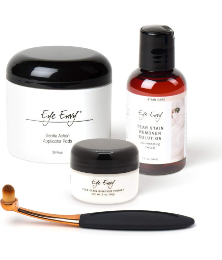 Eye Envy kit de démarrage taches de larmes pour chat avec pinceau