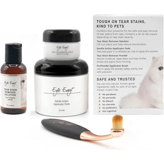 Kit Eye Envy chats – Éliminez naturellement les taches de larmes | Solution sûre et efficace