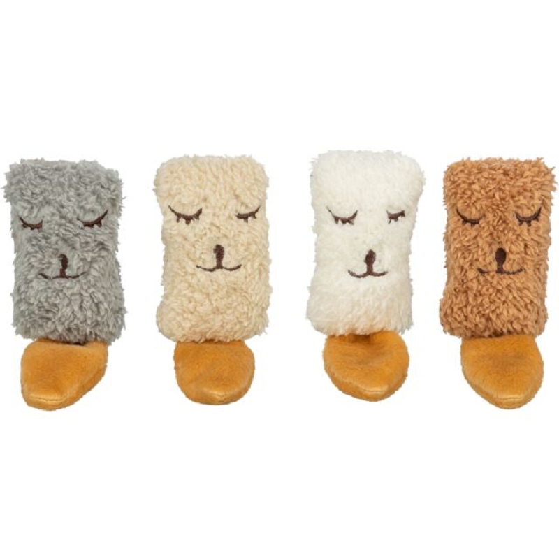 Peluche chat Trixie visage endormi catnip 17 cm