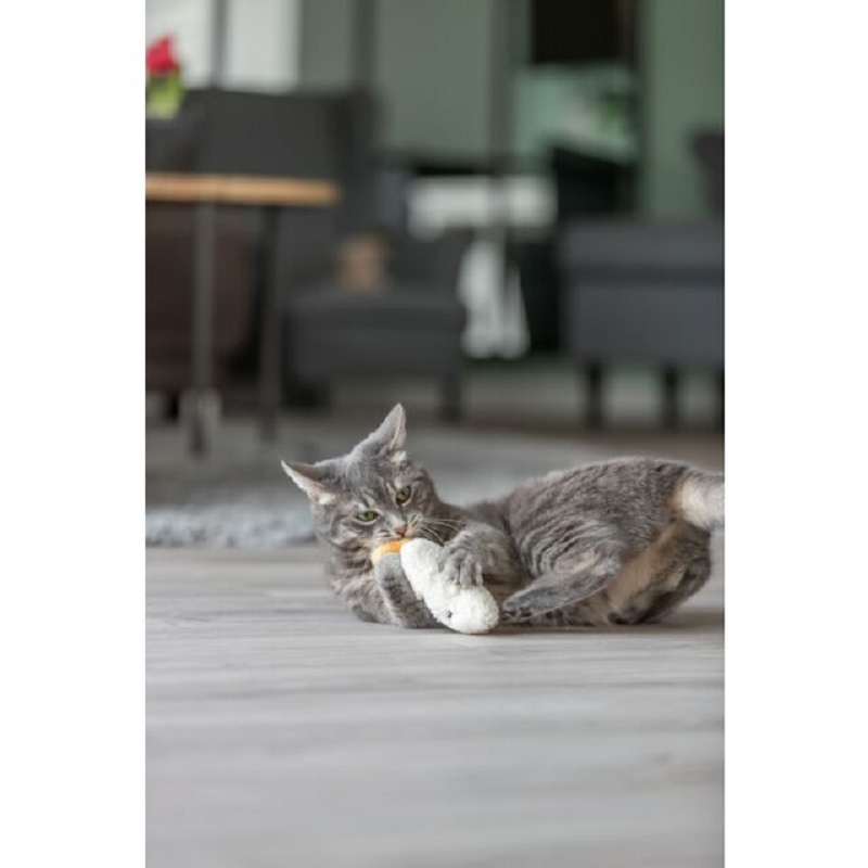 Peluche chat Trixie visage endormi catnip 17 cm