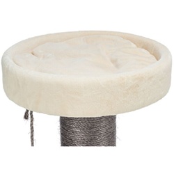 Arbre à chat Marcello Trixie 140 cm gris et crème avec maisonnette fermée, lit douillet en hauteur et poteaux en sisal