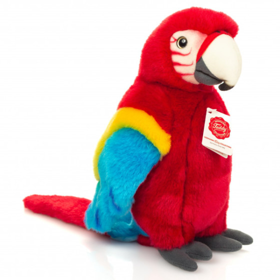 27cm Scarlet Macaw Parrot Plush Toy – Teddy Hermann - Premium Quality | PET BEAUTY STORE