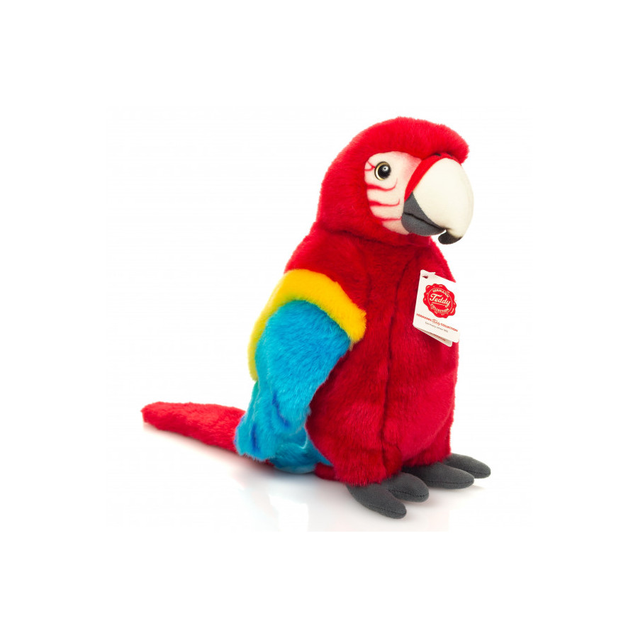 27cm Scarlet Macaw Parrot Plush Toy – Teddy Hermann - Premium Quality | PET BEAUTY STORE