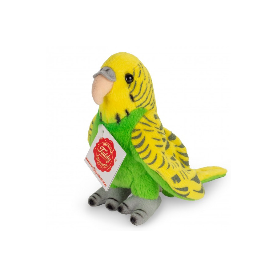 Peluche Perruche Verte 13 cm – Teddy Hermann | Réaliste & Douce