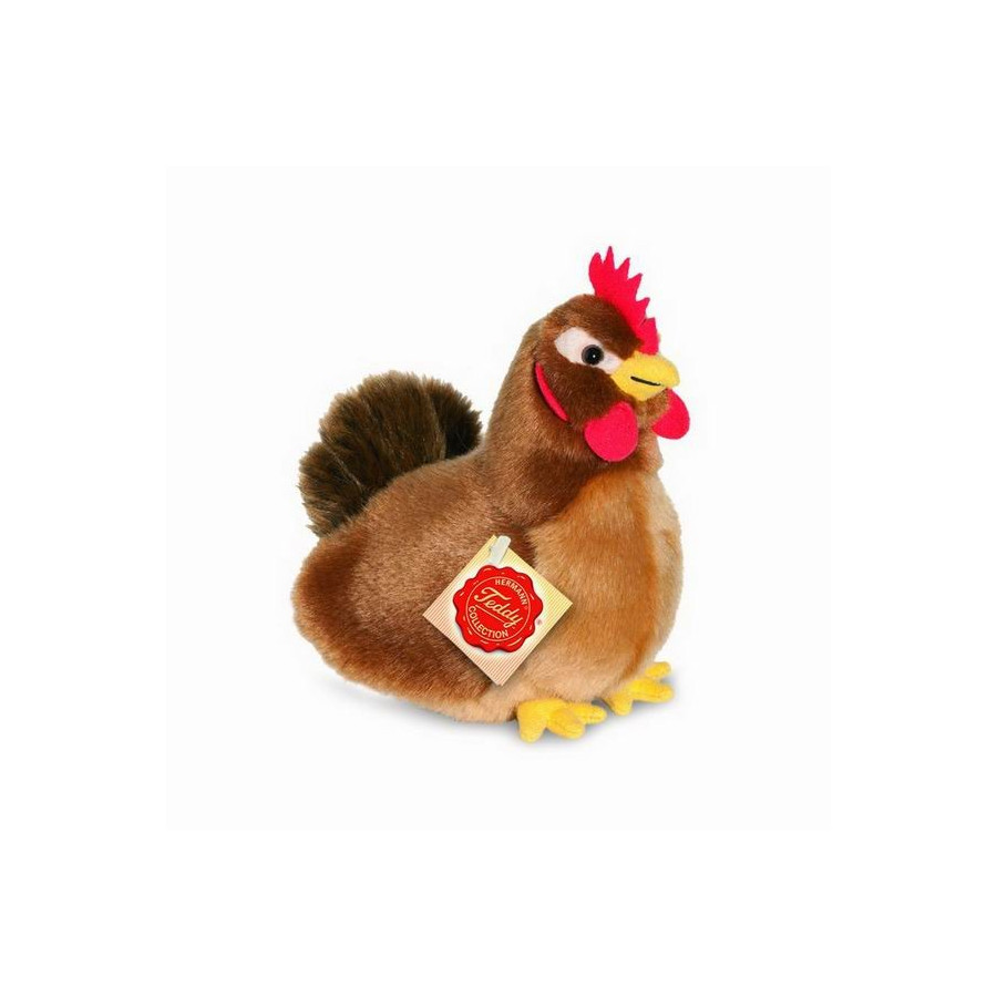Peluche Poule Brune 16 cm – Teddy Hermann | Douce & Réaliste