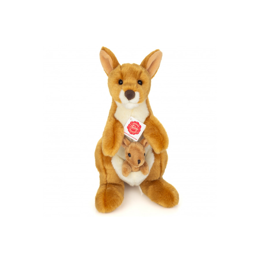 Peluche Kangourou et Bébé 30 cm – Teddy Hermann | Douce & Réaliste