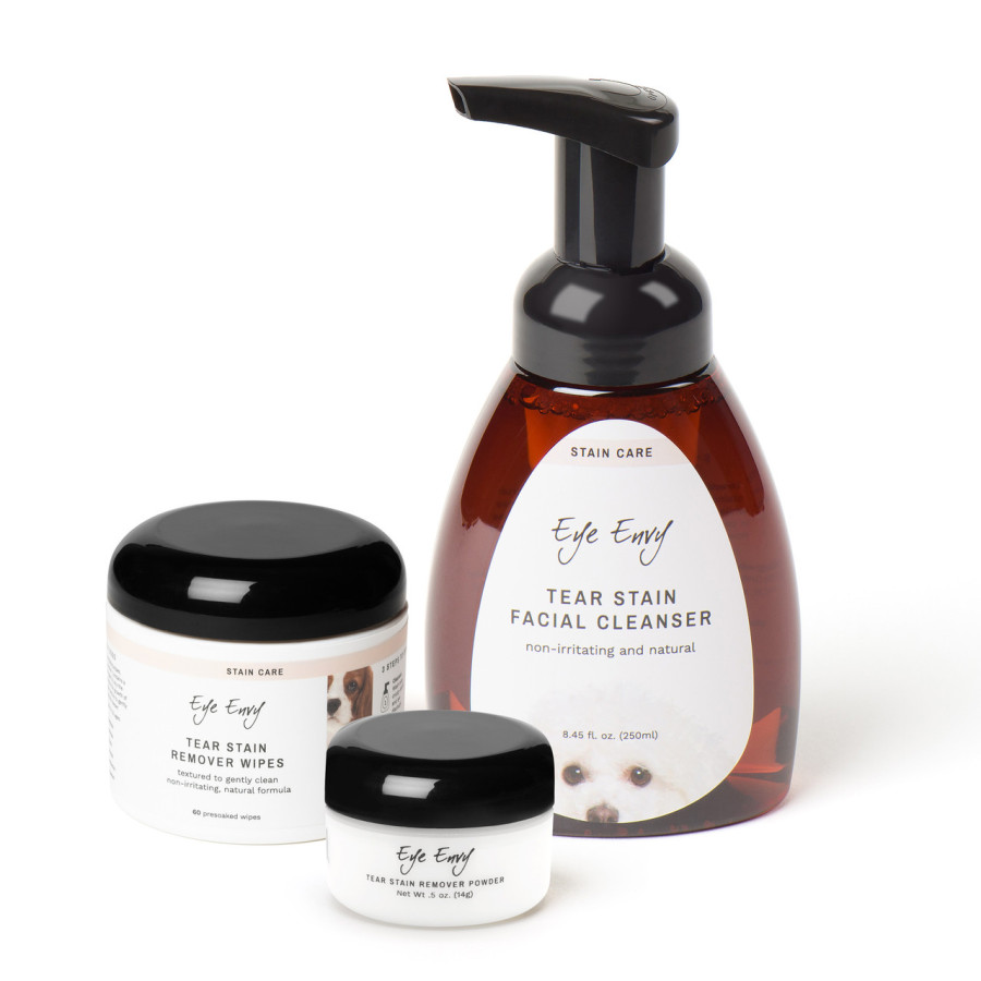 👉 Kit para eliminar manchas de lágrimas de perro – Eye Envy 3 pasos