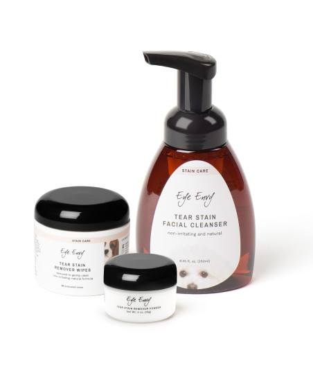 👉 Kit para eliminar manchas de lágrimas de perro – Eye Envy 3 pasos