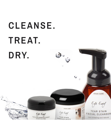 👉 Kit para eliminar manchas de lágrimas de perro – Eye Envy 3 pasos
