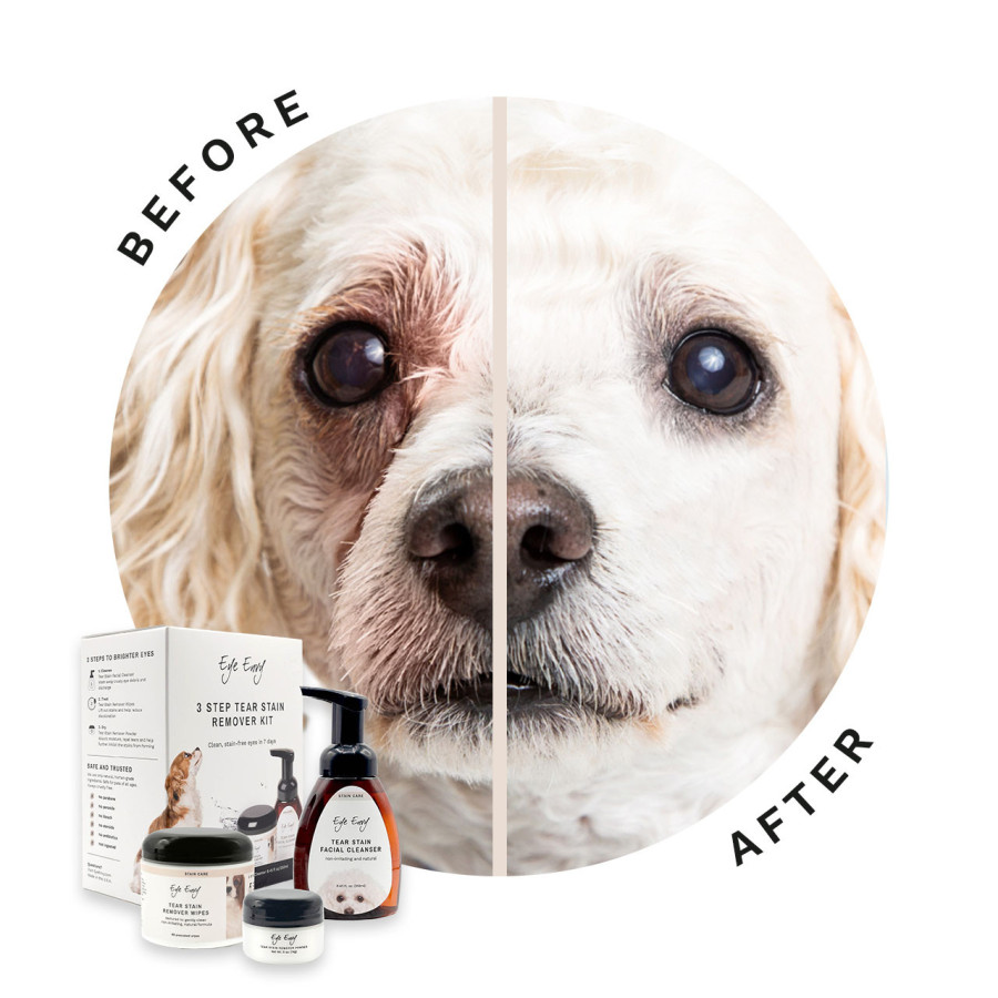 👉 Kit para eliminar manchas de lágrimas de perro – Eye Envy 3 pasos