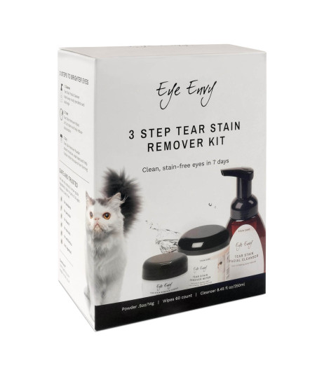 Eye Envy – Kit de détachage lacrymal en 3 étapes pour chats