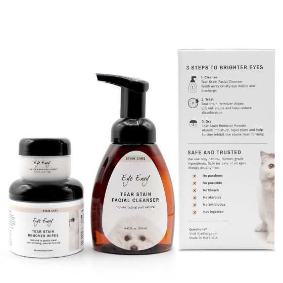Eye Envy – Kit de détachage lacrymal en 3 étapes pour chats