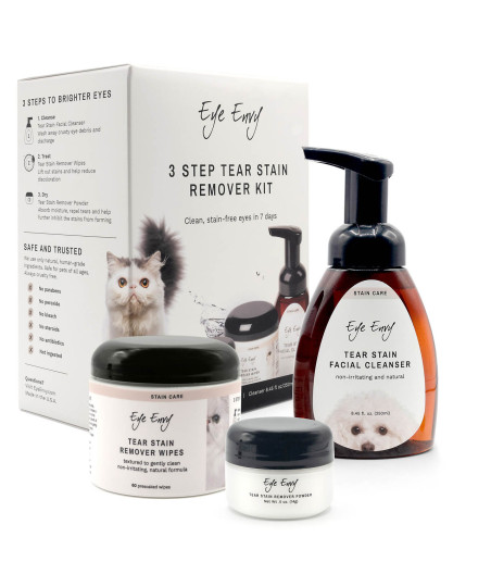 Eye Envy – Kit de détachage lacrymal en 3 étapes pour chats