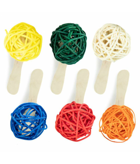 Petlala Popsicle Lollipop Giocattolo in legno a forma di pappagallo x6