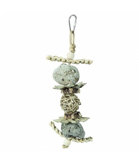 Juguete colgante de piedra de lava para loro, espalda de zoológico, naturaleza
