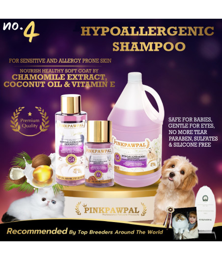 Shampooing hypoallergénique chien chat Pinkpawpal