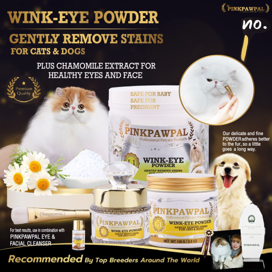 Pinkpawpal Wink-Eye Polvere per la rimozione delle macchie oculari per cani e gatti