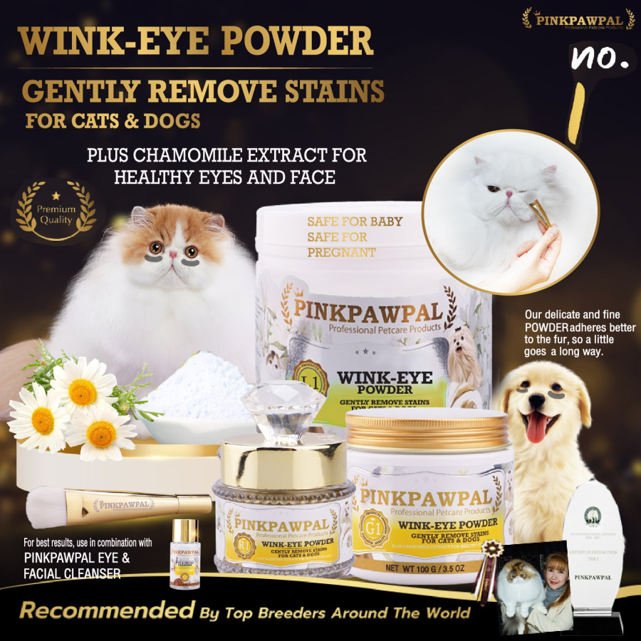 Pinkpawpal Wink-Eye Polvere per la rimozione delle macchie oculari per cani e gatti