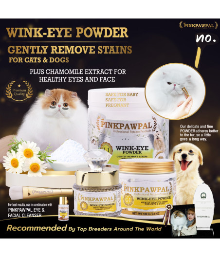 Pinkpawpal WINK-EYE Powder – Polvo antimanchas para perros y gatos