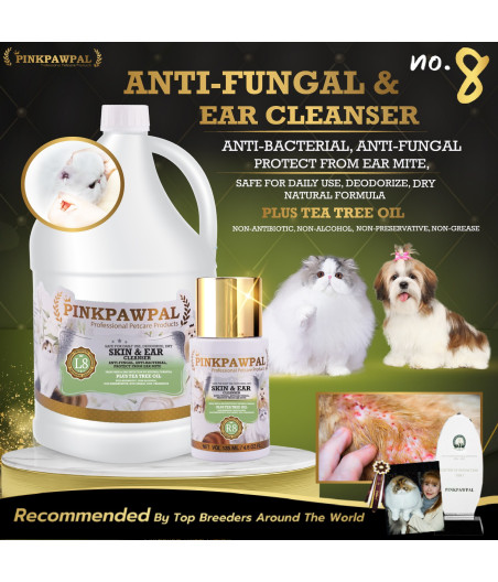 Pinkpawpal detergente per le orecchie per cani e gatti