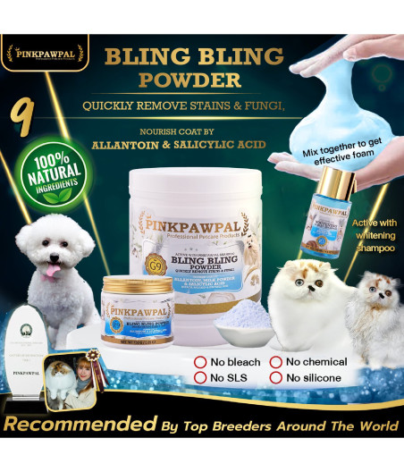 Polvere smacchiante per il pelo di cani e gatti Bling Bling Pinkpawpal