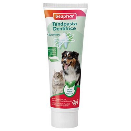 Beaphar Zahnpasta mit Minze und Petersilie für Hunde und Katzen, 100 g